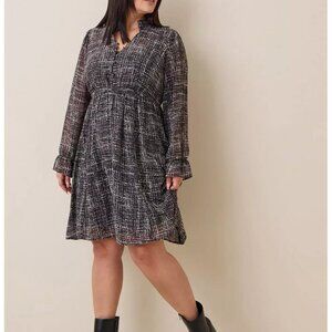 Torrid plaid Mini Chiffon Mock Neck Dress sz 2